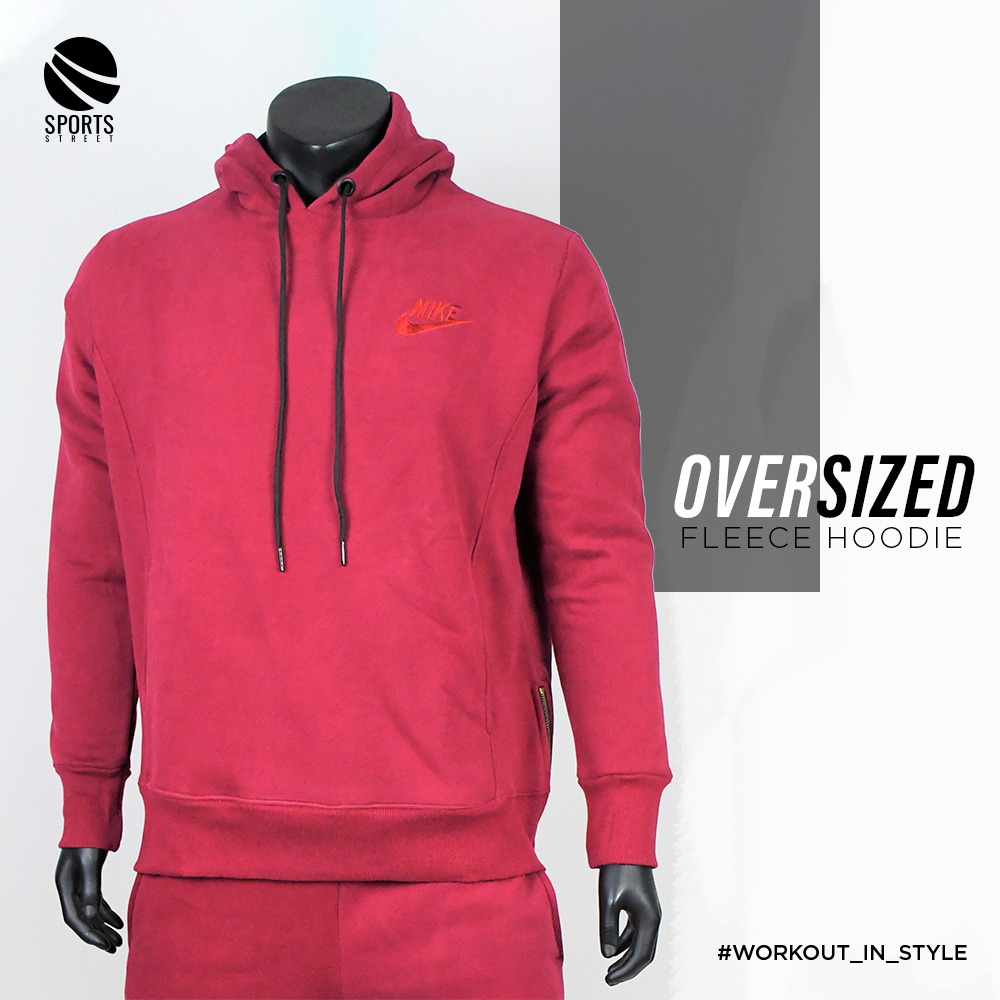 Nike Mo2 Side Zip Dark Red Fleece Hoodie