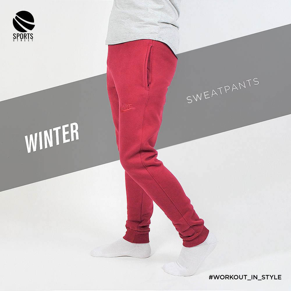 Nike Mo2 Basic Dark Red Fleece Sweatpants