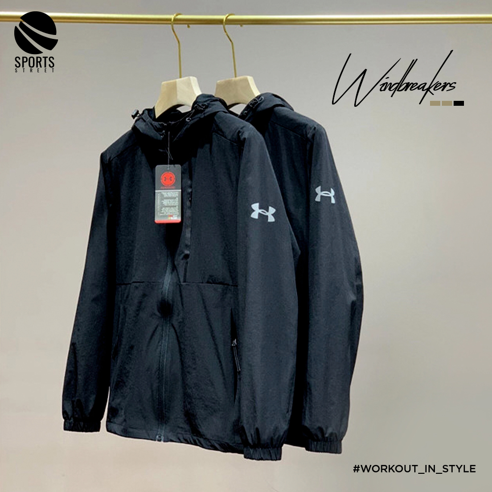 UA OW Chest Zip Elite 1000 Black Windbreaker