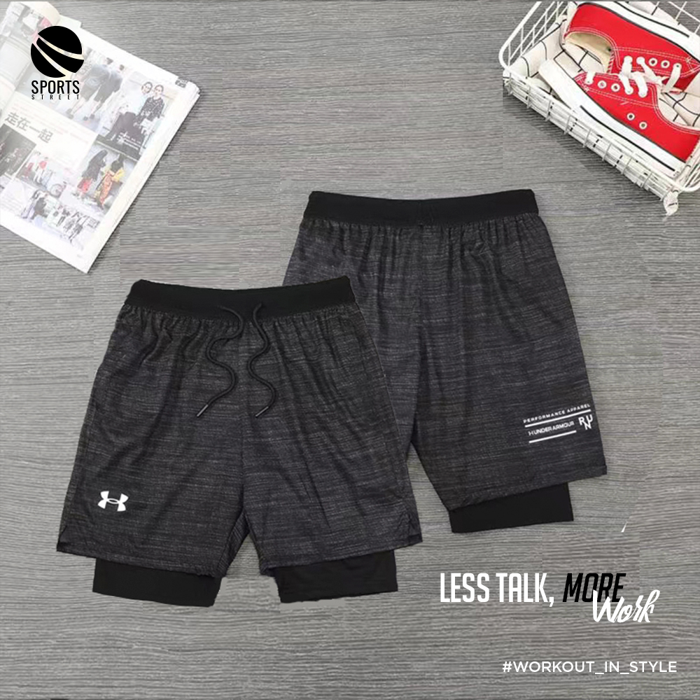 UA F2 6704 Grey/Black Shorts+Compression