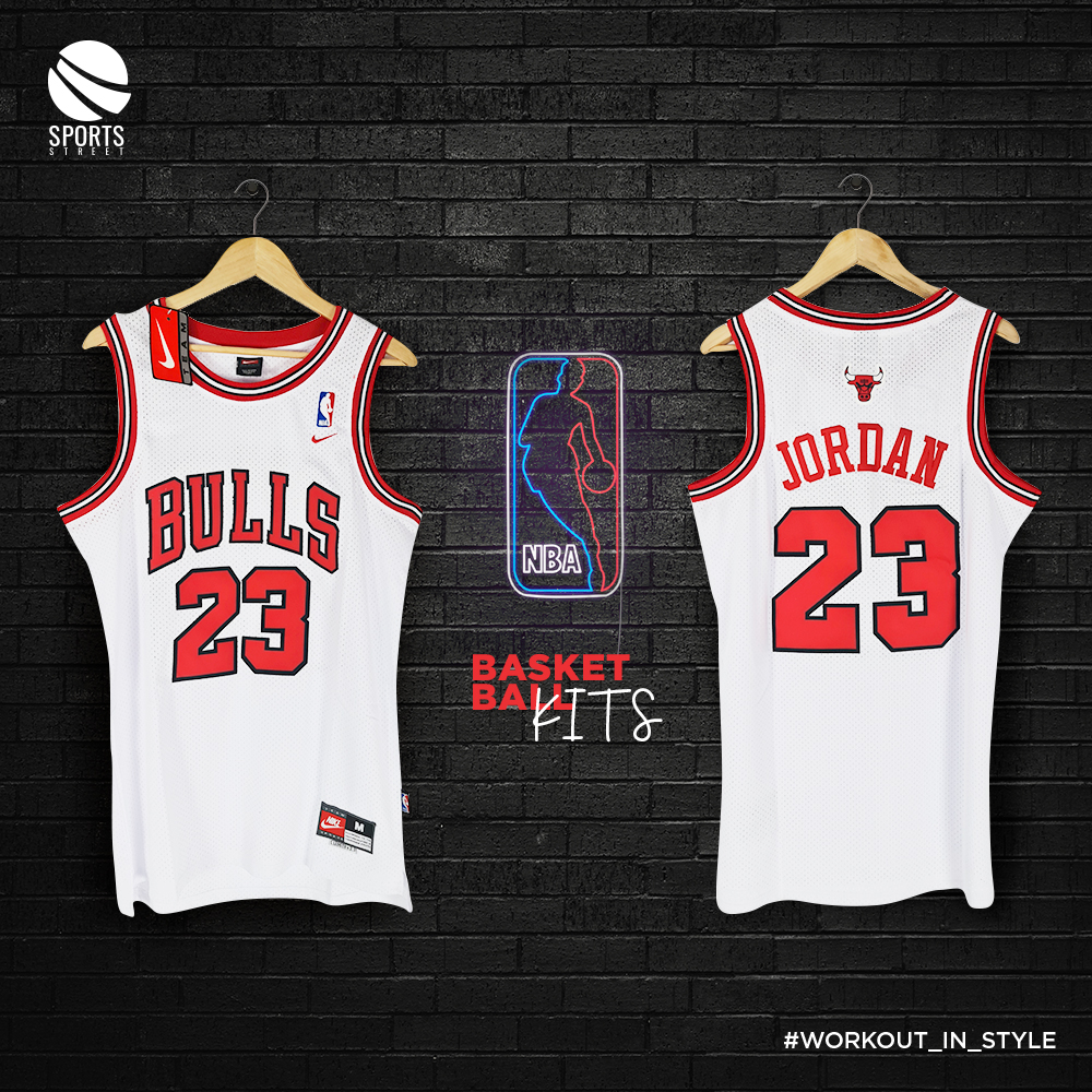 Bulls Jordan 23 White Jersey