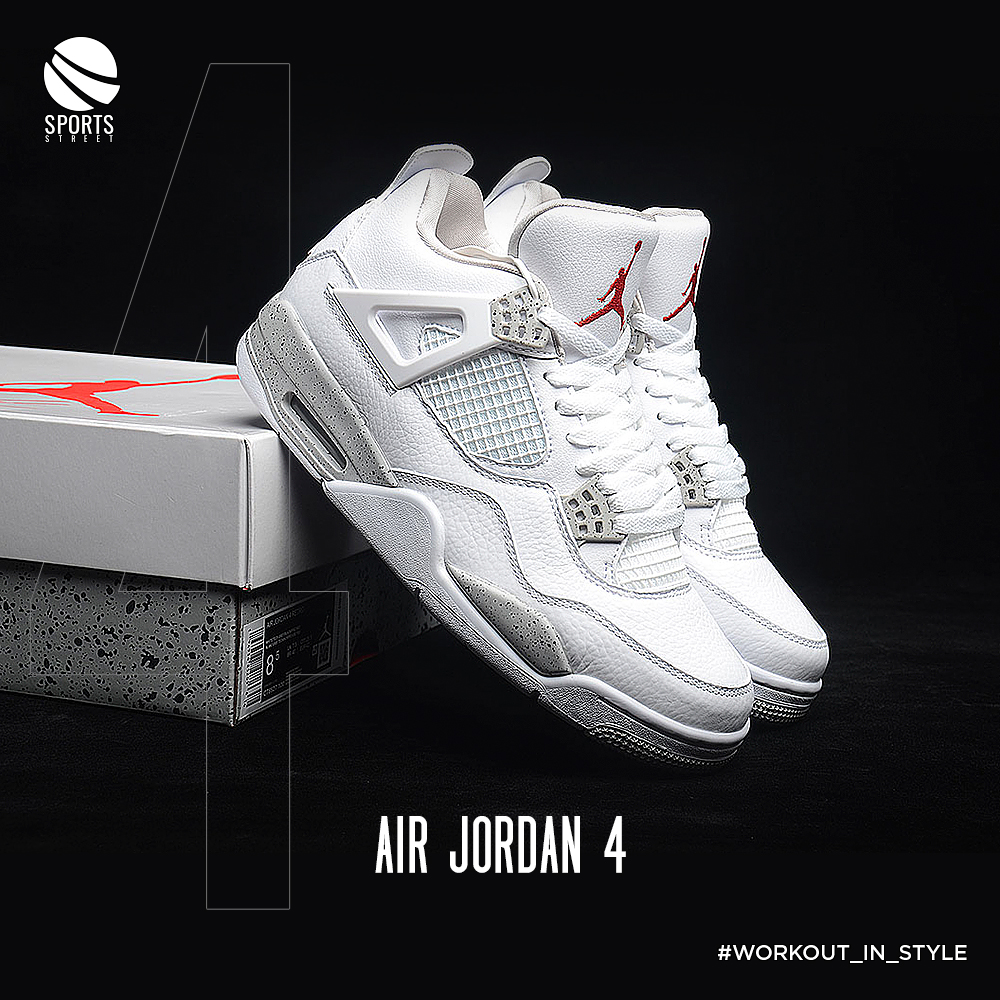 Jordan AJ4 White/Grey Shoes