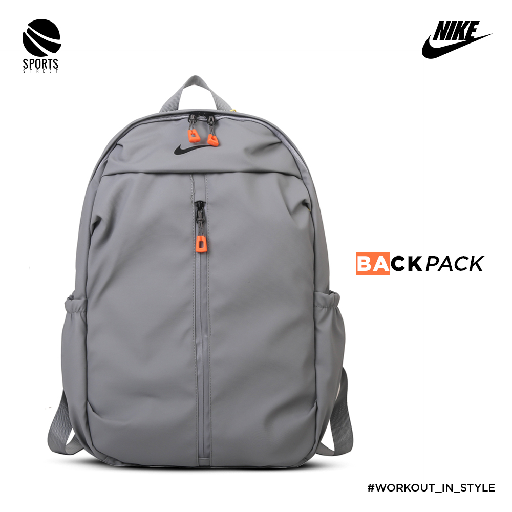 Nike Orange Zip 3329 Grey Backpack
