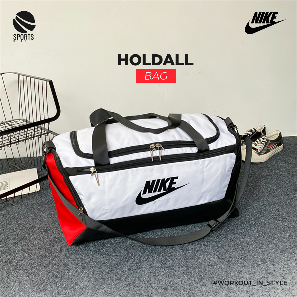 Nike 3352 Grey/Red/Black Holdall Bag