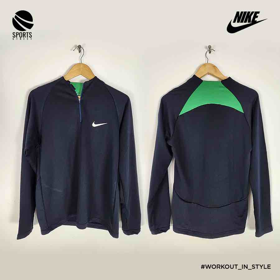 Nike MO2 Navy/Green Half Zip Top